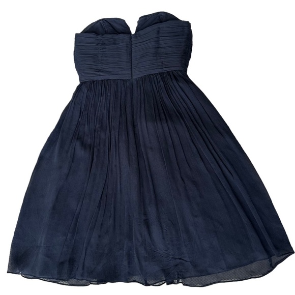 J. Crew 100% Silk Strapless Sweetheart Neckline Nadia Dress in Navy Blue Size: 2 - Picture 11 of 12